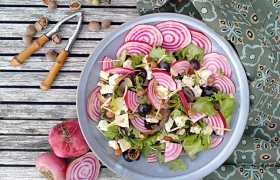 Chioggia bietensalade met druiven