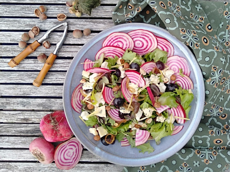 Chioggia bietensalade met druiven