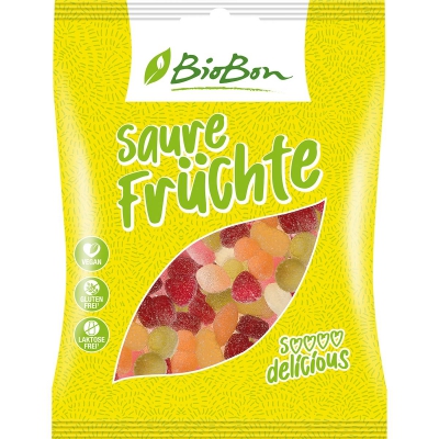 Zure fruit snoepjes vegan BIOBON