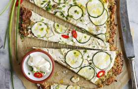 Bloemkoolpizza met courgette