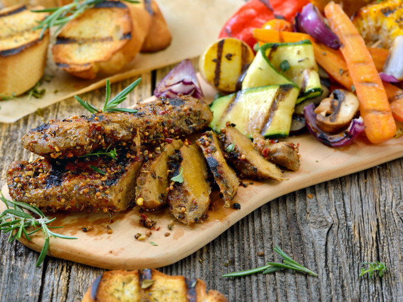 Vegan bbq seitan steak