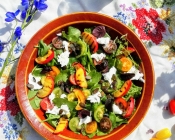 Salade gegrilde nectarines en burrata