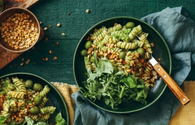 Pasta pesto-salade