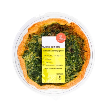 Quiche spinazie kastanjechampignons DE OORSPRONG