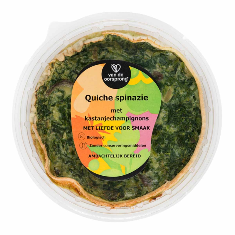 Quiche spinazie kastanjechampignons