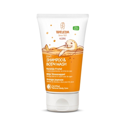 Kids 2in1 shampoo & body wash blije sinaasappel WELEDA