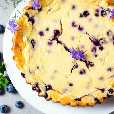 Cheesecake met blauwe bessen 