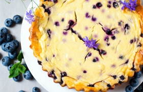 Cheesecake met blauwe bessen 