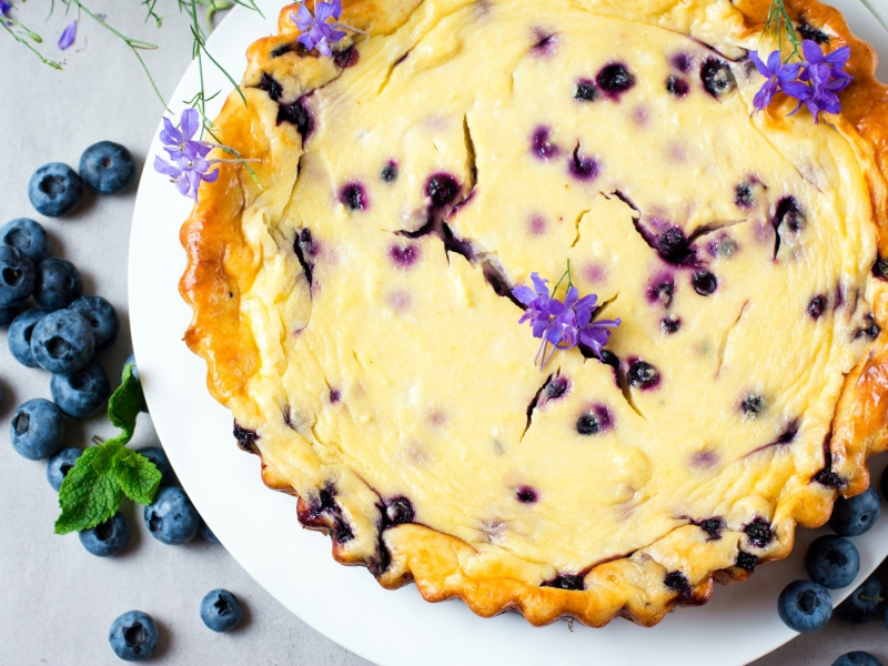 Cheesecake met blauwe bessen 