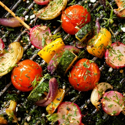 Veggie skewers met verse dille