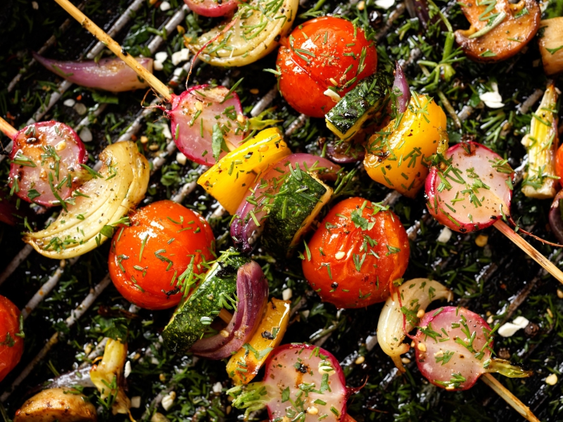 Veggie skewers met verse dille