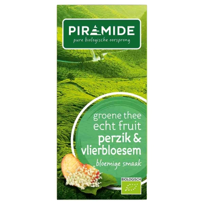 Groene thee perzik met vlierbloesem PIRAMIDE