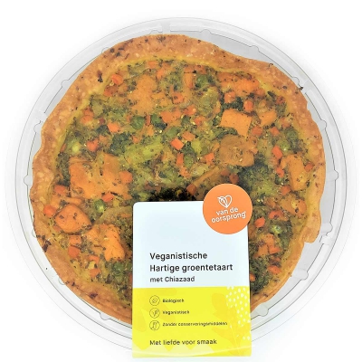 Vegan groentetaart chiazaad DE OORSPRONG