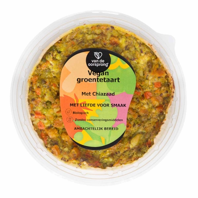 Vegan groentetaart chiazaad DE OORSPRONG