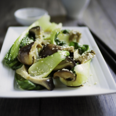 Paksoi met champignons 
