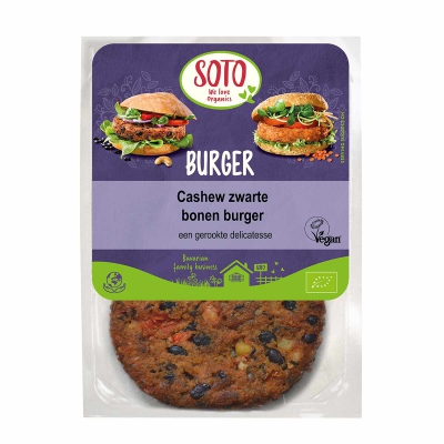 Burger cashew zwarte bonen vegan SOTO