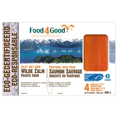 Wilde zalmfilet met huid diepvries FOOD4GOOD