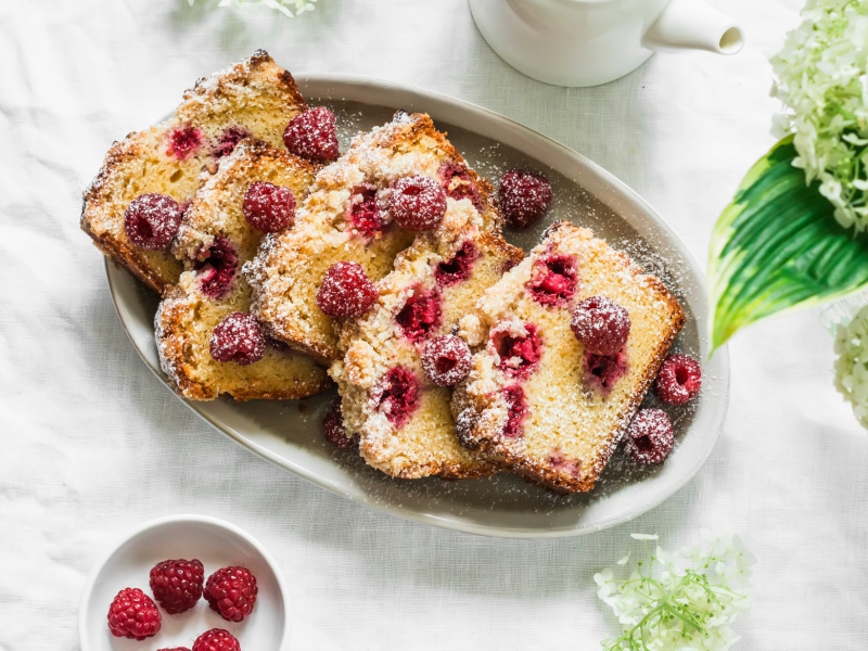 Frambozen ricotta cake