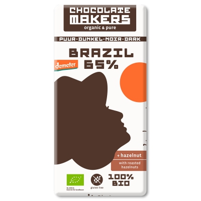 Chocolade brazil 65% hazelnoot CHOCOLATEMAKERS