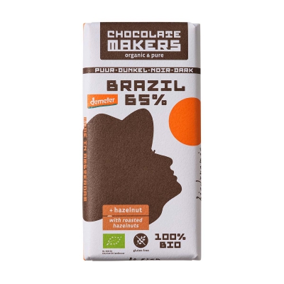 Chocolade brazil 65% hazelnoot CHOCOLATEMAKERS