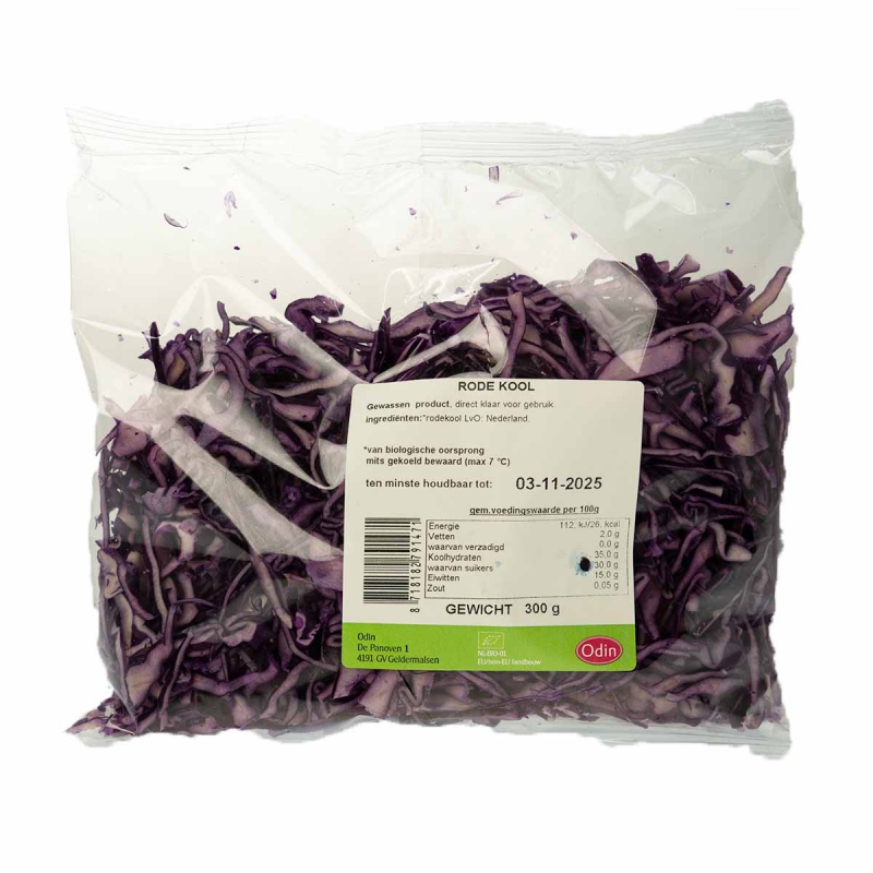 Rode kool gesneden