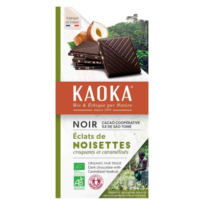 Chocolade puur 66% met hazelnoot KAOKA