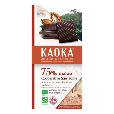 Chocolade puur sao tome 75% KAOKA