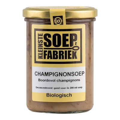 Champignon roomsoep KLEINSTE SOEPFABRIEK