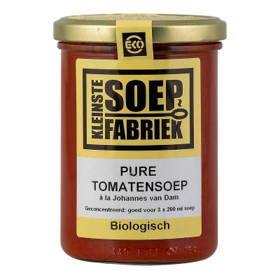 Pure tomatensoep KLEINSTE SOEPFABRIEK