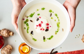 Knollensoep met zwarte knoflook