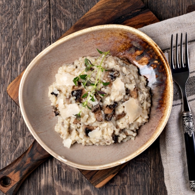 Risotto met shiitake en peer