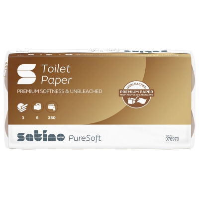 Toiletpapier 3lg 250vl 8x puresoft SATINO
