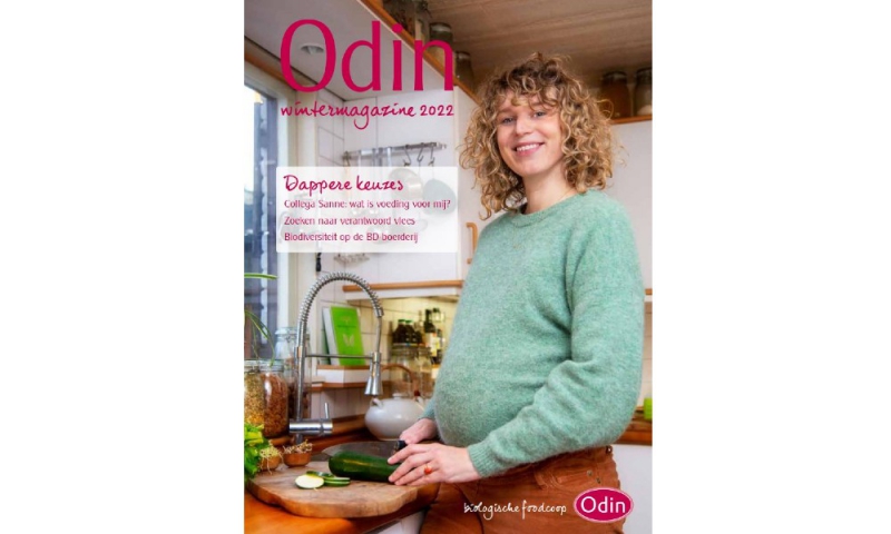 Odin Wintermagazine 2022: verantwoord vlees uit een transparante keten. Zwangere collega Sanne Verhoeven kiest voor biodynamisch. Biodiversiteit op de boerderij. Maatschappelijk verantwoord ondernemen. 