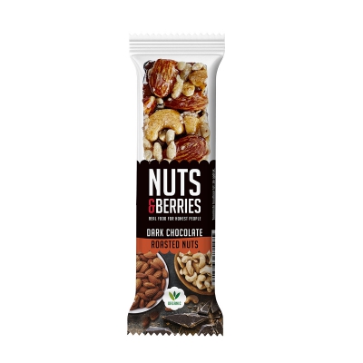 Notenreep dark choco roasted nuts NUTS & BERRIES