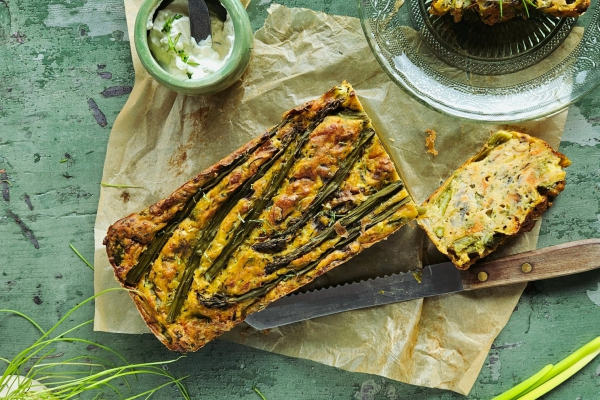 Groentebrood met bataat, courgette en asperges