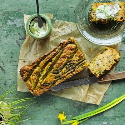 Groentebrood met bataat, courgette en asperges