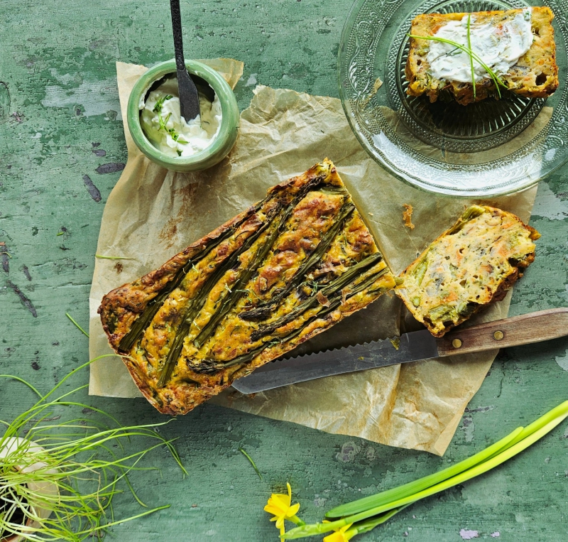 Groentebrood met bataat, courgette en asperges