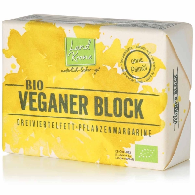 Vegan margarine in papierverpakking LANDKRONE