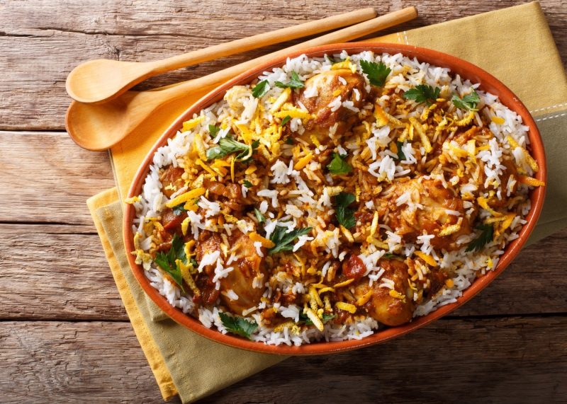 Iraakse Biryani rijstgerecht met kip