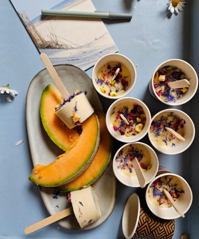 Indiase lavendel kulfi met meloen