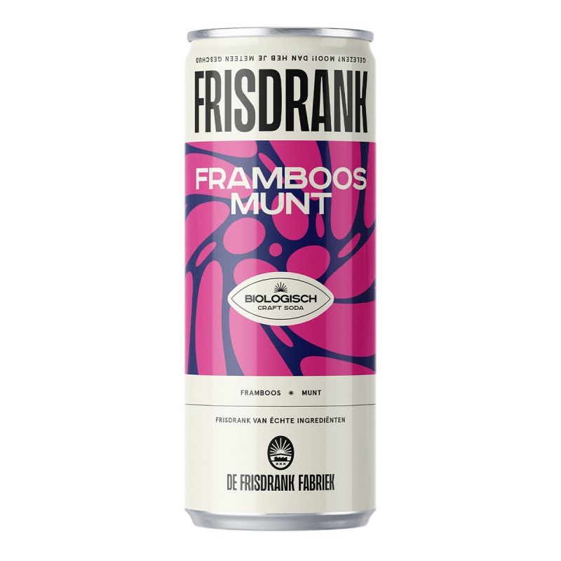 Frisdrank framboos & munt (blikje)