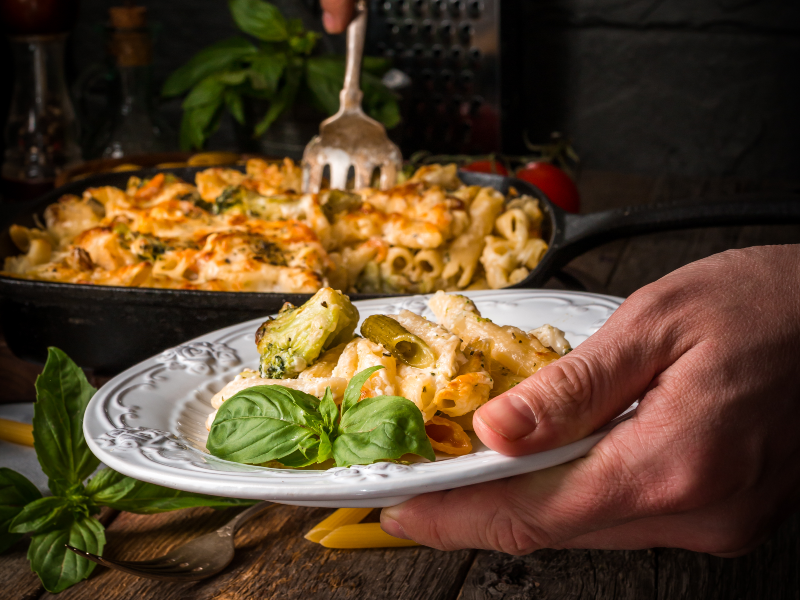 pasta ovenschotel met spruitjes