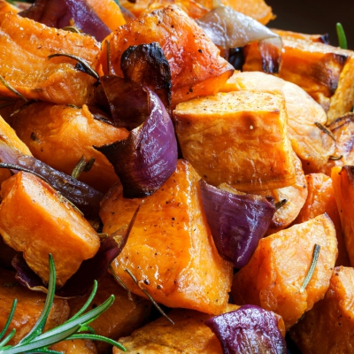 Traybake met kip, pompoen en couscous