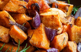 Traybake met kip, pompoen en couscous