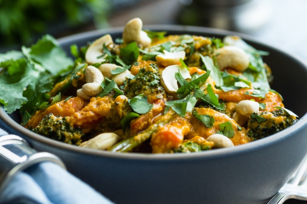 Thaise curry met groente en linzen