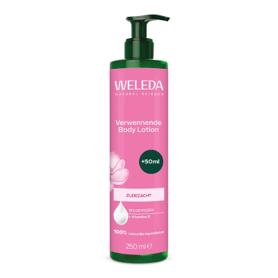 Body lotion wilde rozen, verwennend WELEDA