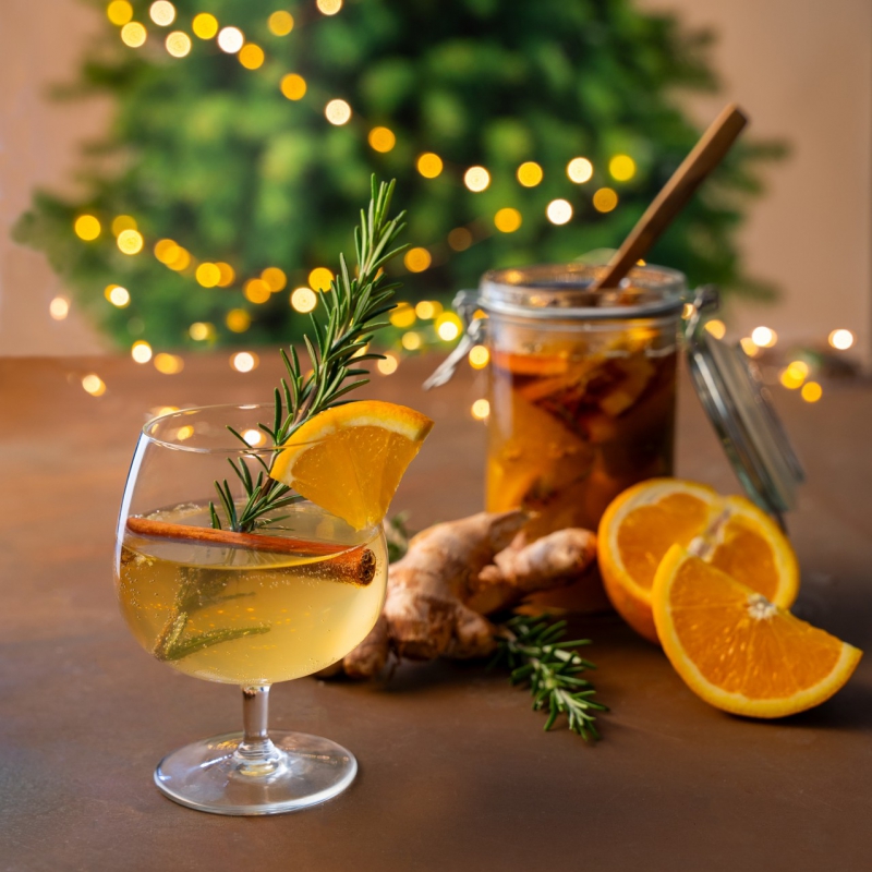 Gefermenteerde siroop met sinaasappel en specerijen
