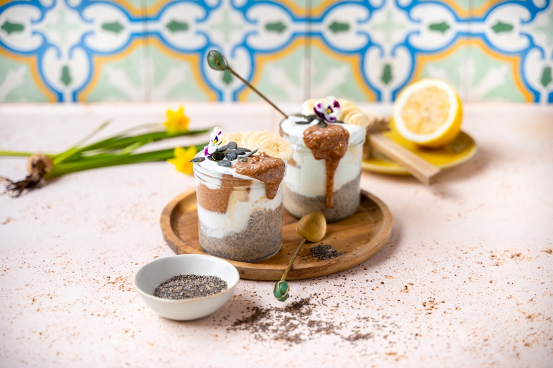 odin recept lente pasen chia pudding banaan citroen
