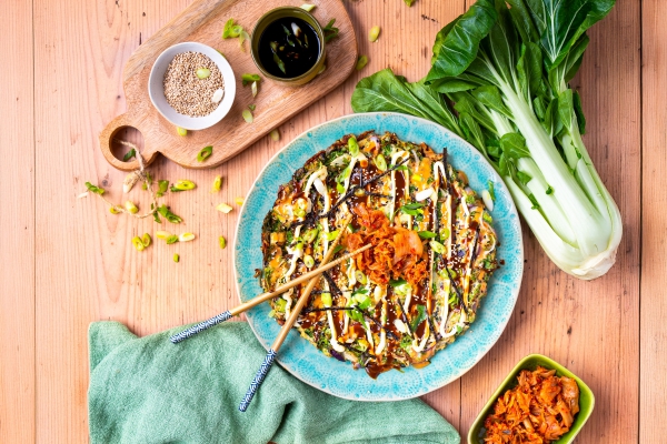 recept odin biologisch lente okonomiyaki paksoi kimchi