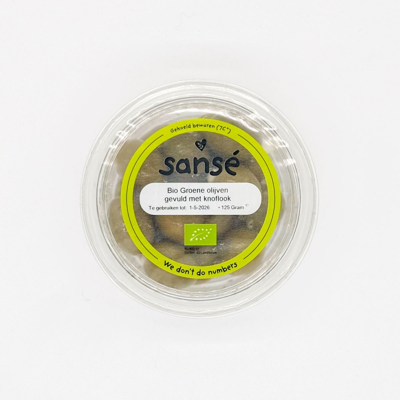 Groene olijven gev. knofl